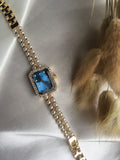 💙 Rachelle Perla Bleue – Montre élégante à Perles et Strass