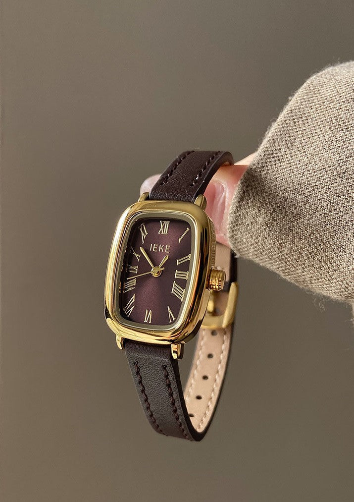 Montre IEKE Aurélia marron chocolat - vue principale élégante