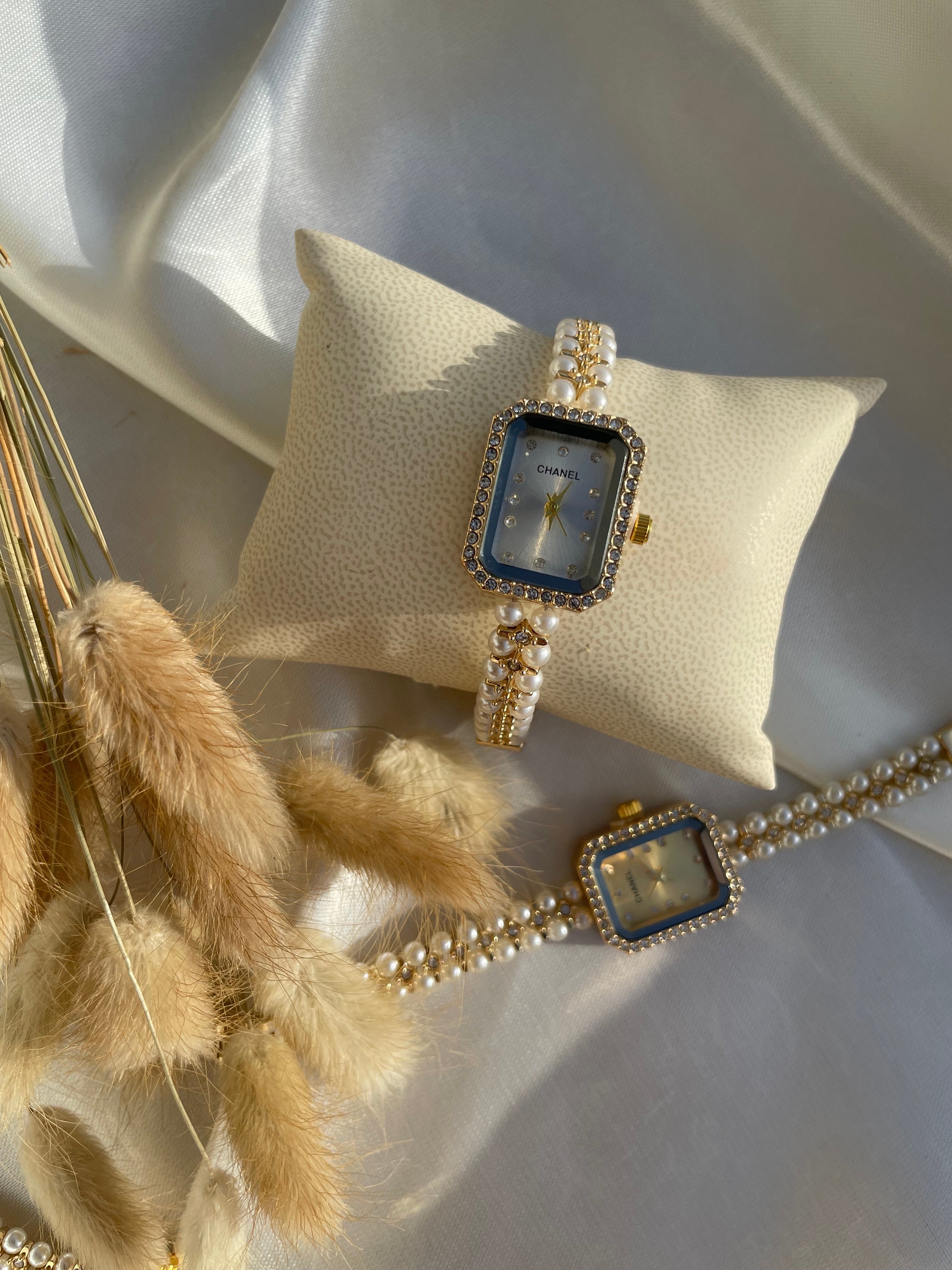 🤍 Rachelle Perla Blanche - Montre élégante à Perles et Strass