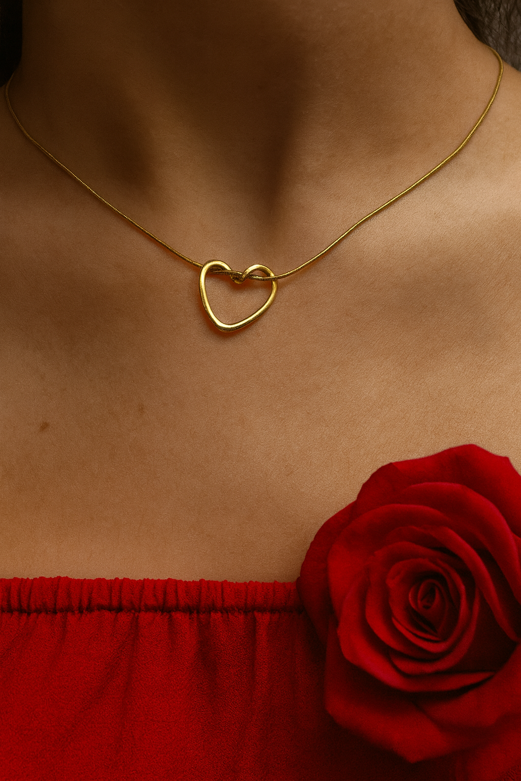 Éclat du Cœur – Parure dorée 3-en-1 (Bracelet, Collier & Boucles d’oreilles)