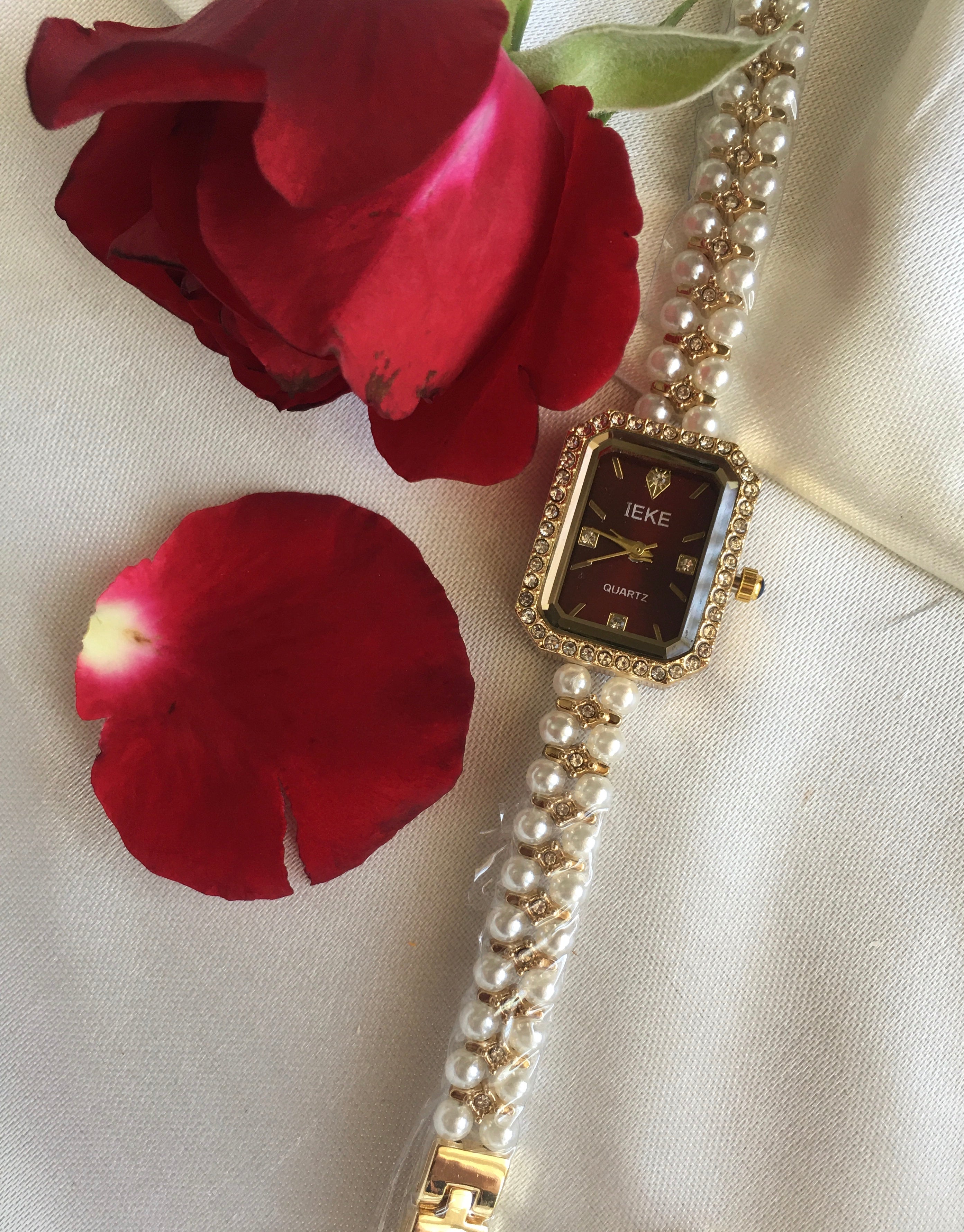 Montre Bijou PERLA IEKE™ – Élégance féminine & bracelet de perles (4 couleurs)