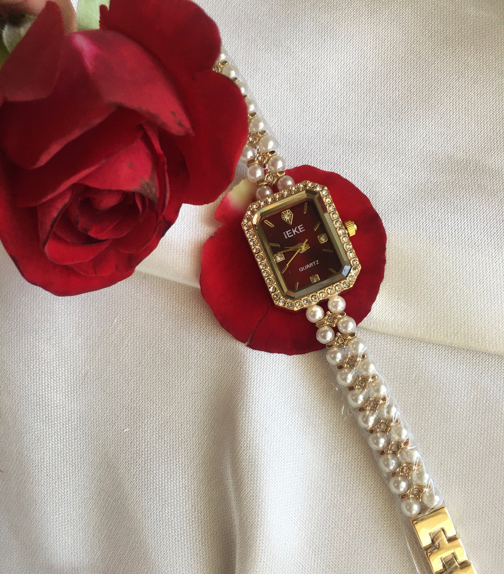 Montre Bijou PERLA IEKE™ – Élégance féminine & bracelet de perles (2 couleurs)