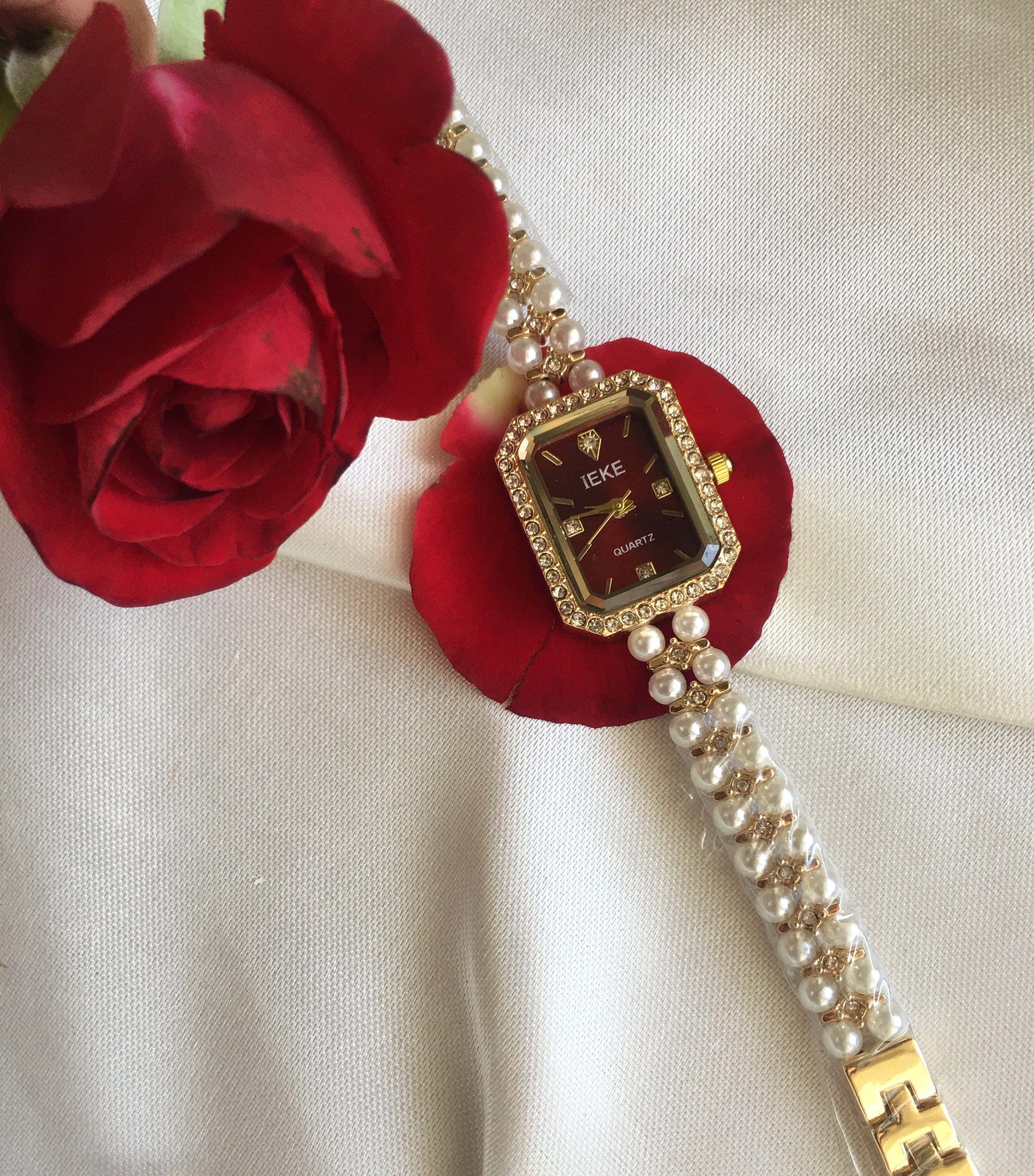 Montre Bijou PERLA IEKE™ – Élégance féminine & bracelet de perles (2 couleurs)