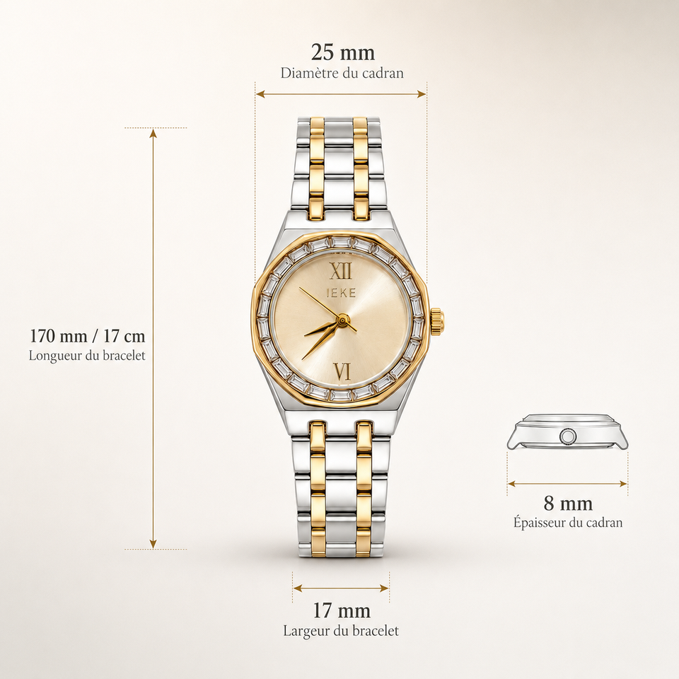 Dimensions de la montre IEKE Victoria