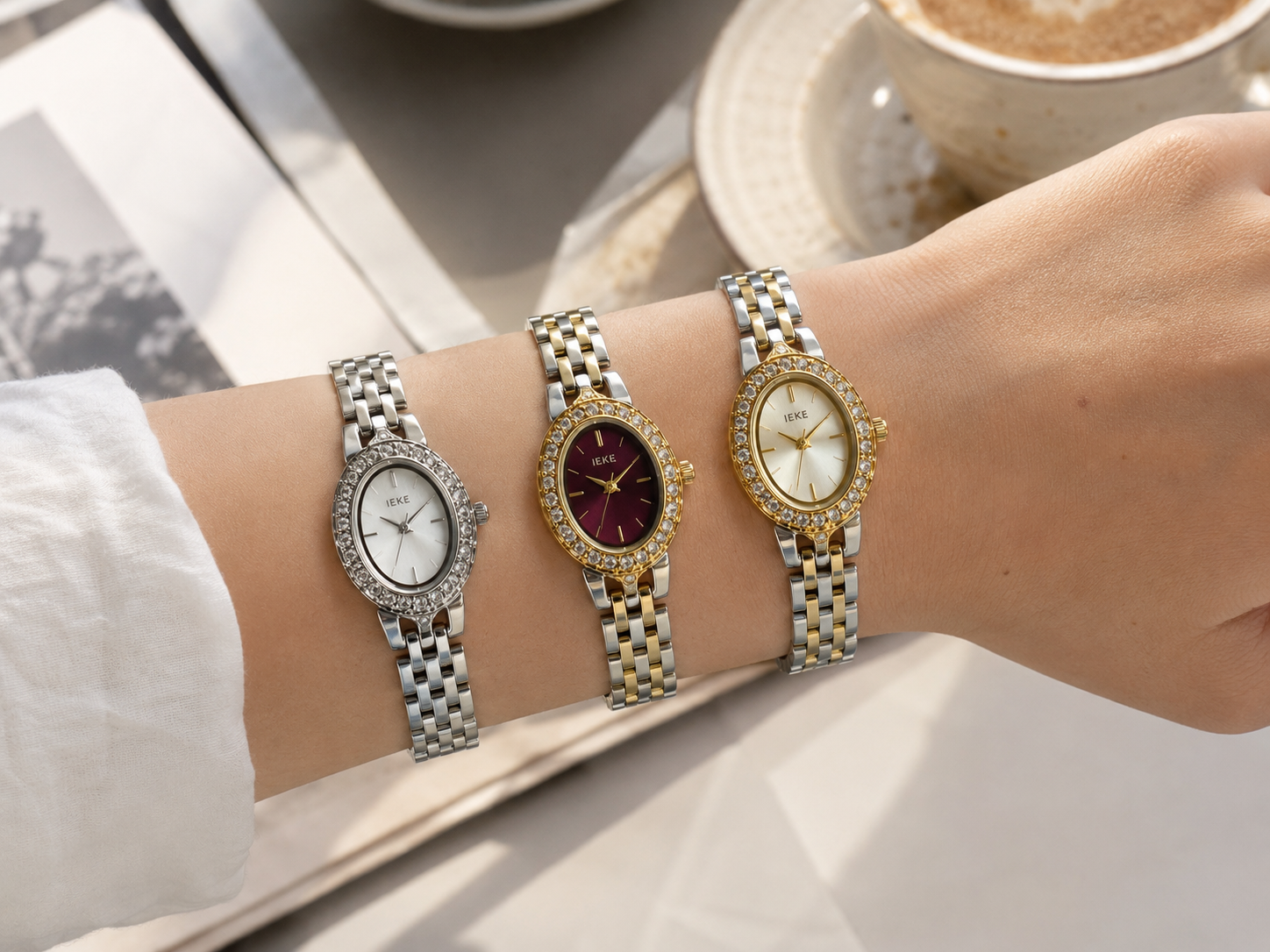 Montre IEKE Celina – Bracelet Acier & Cadran Strass