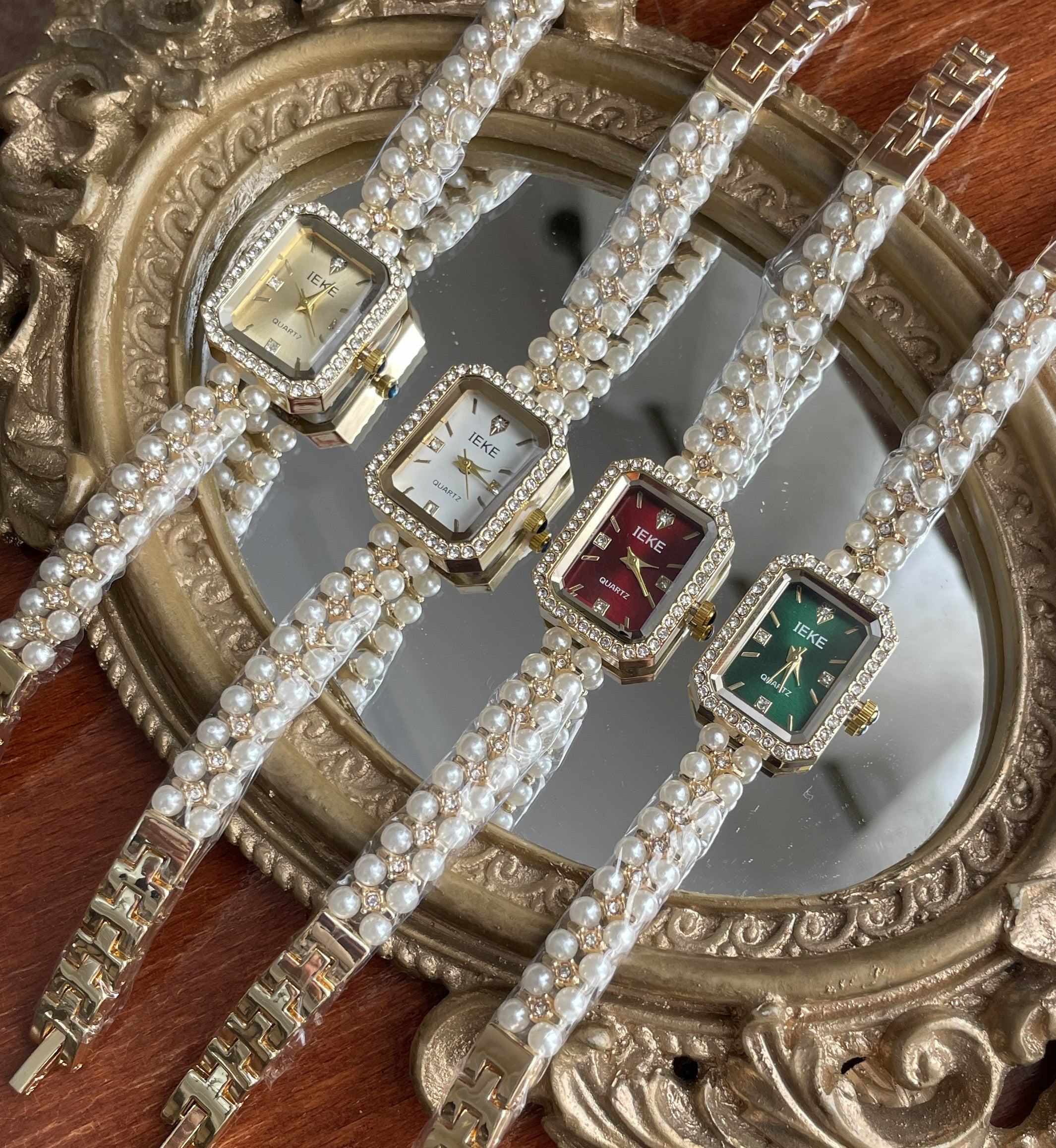 Montre Bijou PERLA IEKE™ – Élégance féminine & bracelet de perles (4 couleurs)